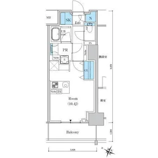 ロイヤルパークスER万代【4階】の間取り