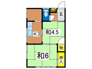 石渡荘【2階】の間取り