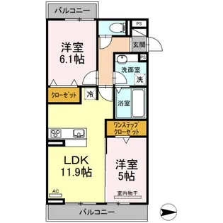 D グレイス B【2階】の間取り