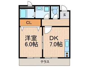 松栄ハイツ【1階】の間取り