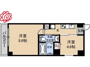 グランシアター高井田【9階】の間取り