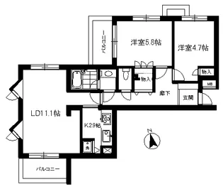 東北沢シティハウス【2階】の間取り