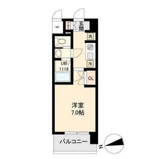 LaSante薬師堂(旧:インプルーブ薬師堂)【6階】の間取り