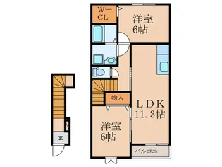 カーサ・フェリーチェ【2階】の間取り