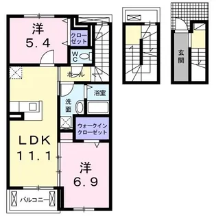 カルム・ベル・メゾン福知山【3階】の間取り