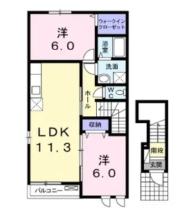 サニーヴィレッジC【2階】の間取り