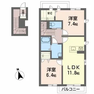 シャーメゾンせきのした【2階】の間取り