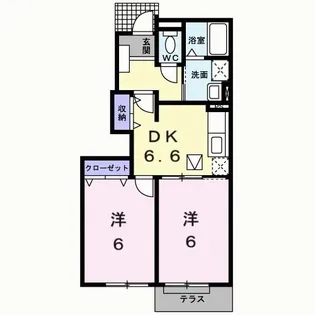 ハイファイン藤【1階】の間取り