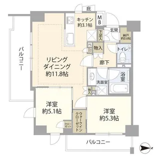 クレヴィア練馬中村橋【5階】の間取り