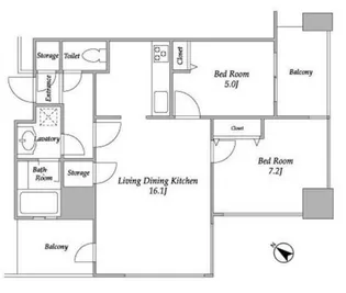 プラザタワー勝どき【38階】の間取り