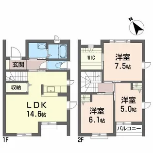 北上ステーション・アベニュー F【1階】の間取り