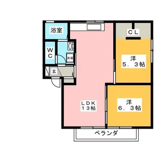 メゾン城東通 A【2階】の間取り