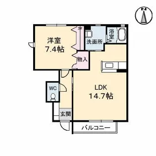 ウエストツリー C棟【1階】の間取り