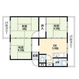 シーサイド貝掛マンションB棟【4階】の間取り