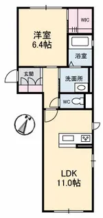シャーメゾンソレイユ庭瀬【1階】の間取り