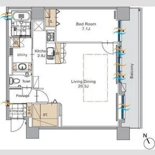 S-FORT中島公園【14階】の間取り
