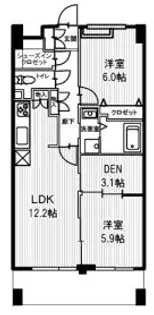 プレジール立川【5階】の間取り