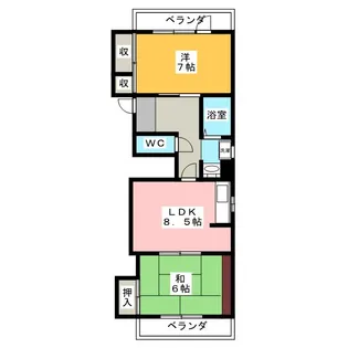 金原中町コーポラス【3階】の間取り