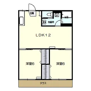 コーポ音戸【1階】の間取り