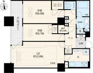 センチュリーパークタワー【31階】の間取り