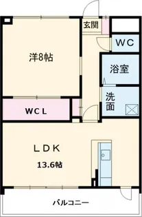アクシス三本木【2階】の間取り