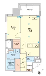 RJRプレシア大橋駅前【5階】の間取り