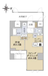 ローレルアイ京都四条大宮【7階】の間取り