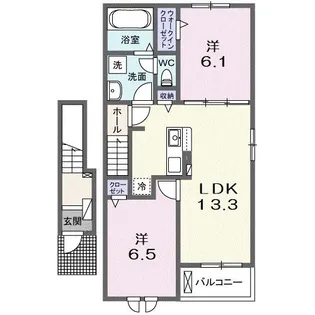ビートルハウス野田山I【2階】の間取り