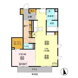 リヴィール ソワ II【1階】の間取り