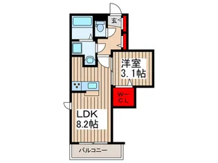 パームコテージ17番館【1階】の間取り