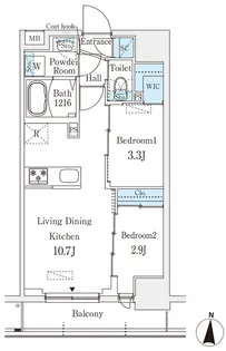 プライムブリス深川住吉【9階】の間取り