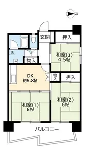UR武庫川【12階】の間取り
