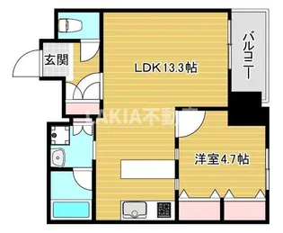 靭公園プライマリーワン【3階】の間取り