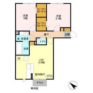 ベイサイドテラスANNEX B【1階】の間取り