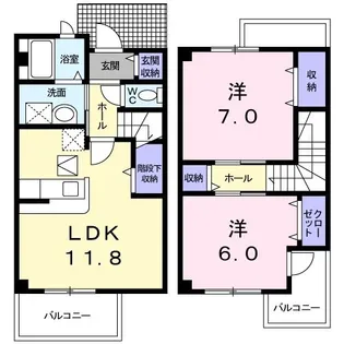 サンリット ヒル【1階】の間取り