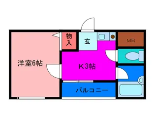 リバ-ヴィレッジ今市II【3階】の間取り