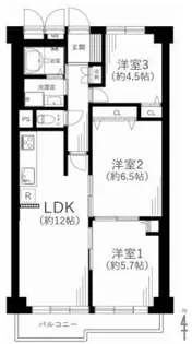 深江橋第2コーポ【7階】の間取り