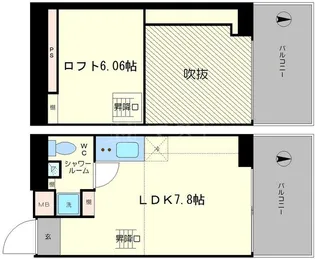 是空NAMBA NISHI【7階】の間取り