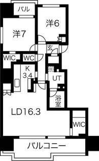 シティハウス円山【2階】の間取り