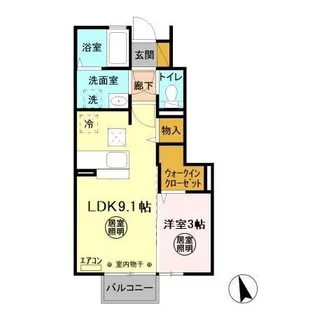 シェリール蔵前B【1階】の間取り