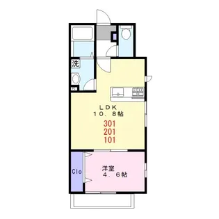 コンフォール東村山【1階】の間取り