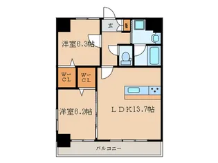 THESQUAREPlatinamResidence【11階】の間取り