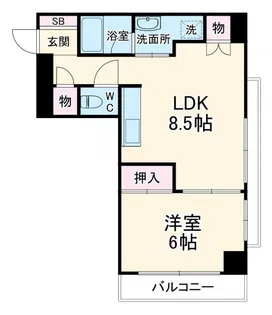 パークノヴァ横浜壱番館【8階】の間取り