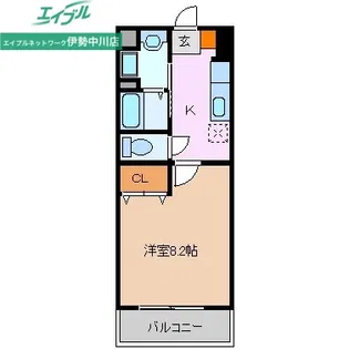 ブルースカイマンションX【1階】の間取り