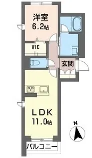 リュミエール ドゥー【1階】の間取り