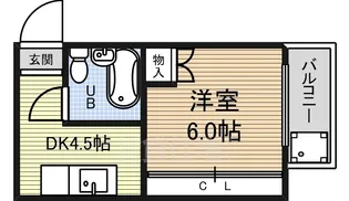 サンハイツ大道【2階】の間取り