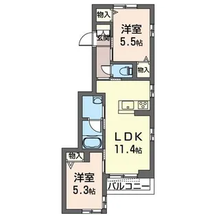 ビレッジ夏見【1階】の間取り