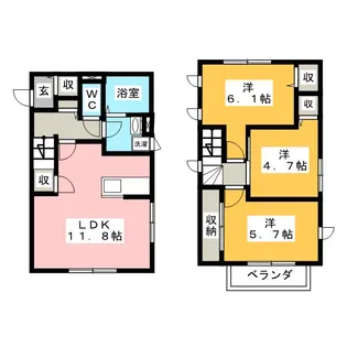 神奈川県小田原市飯田岡【一戸建】の間取り