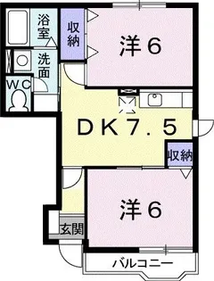 2DKの間取り画像