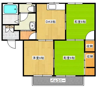 レーベンパレス御領【2階】の間取り